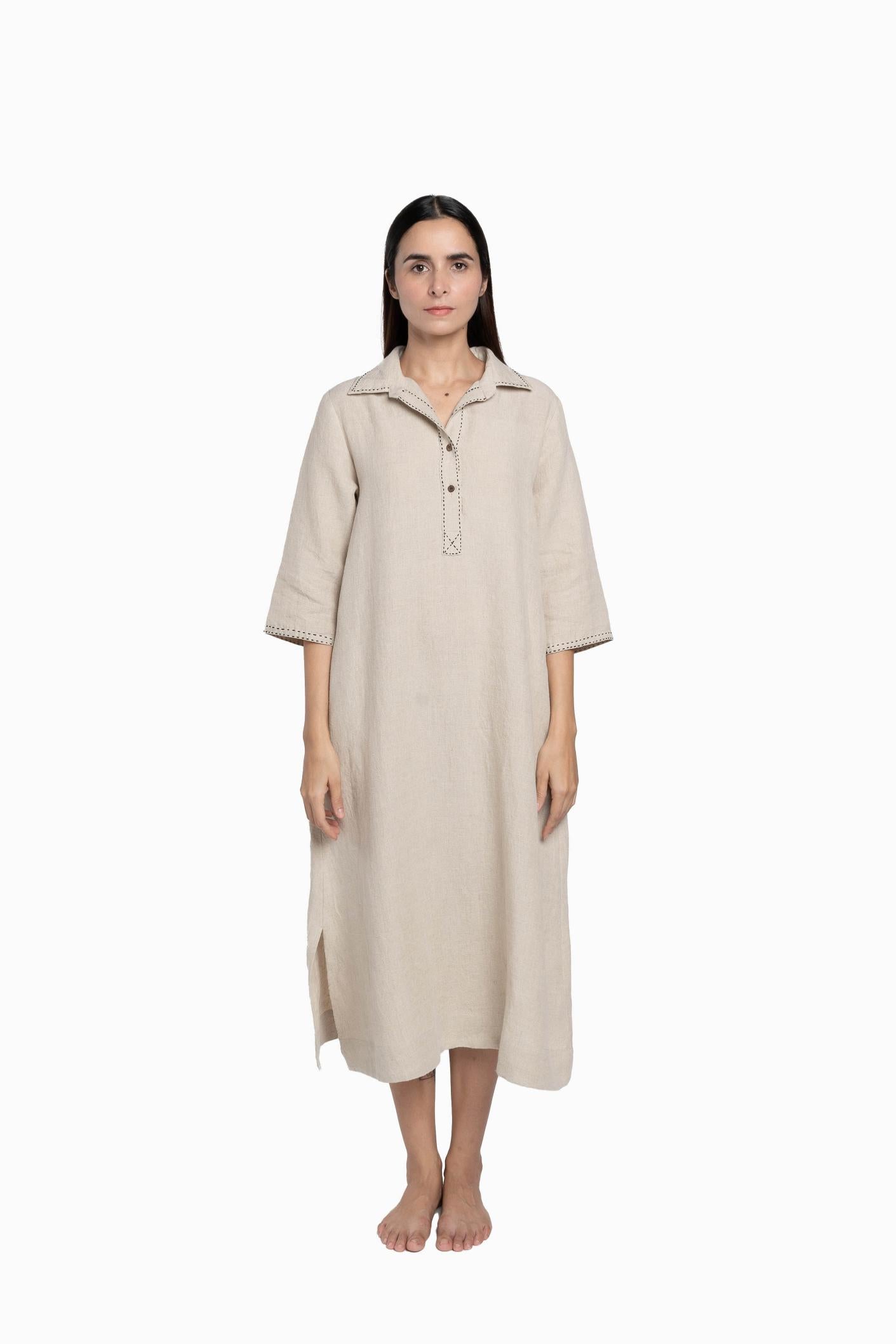 Linen Petunia Shirt Dress