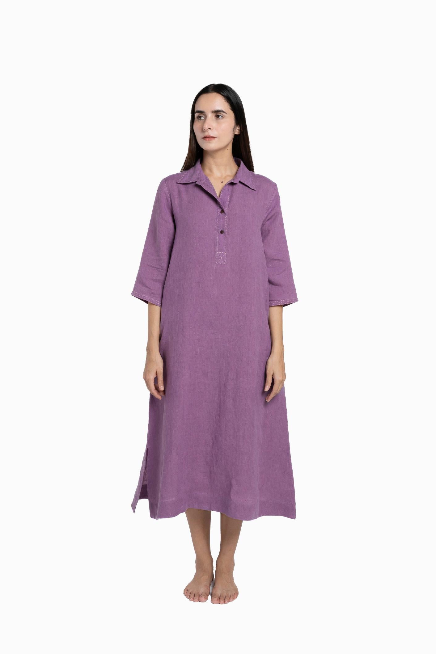 Linen Petunia Shirt Dress