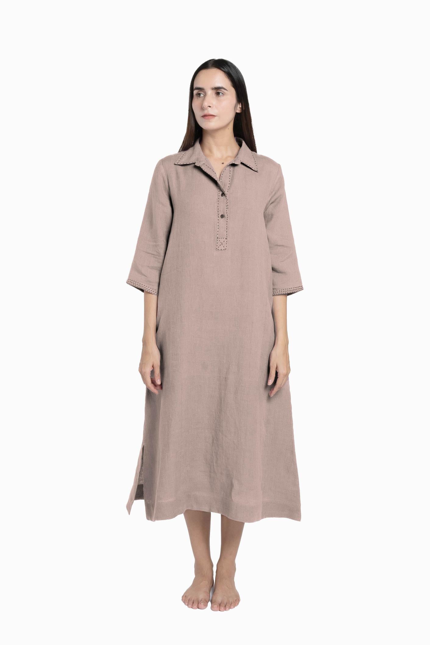 Linen Petunia Shirt Dress