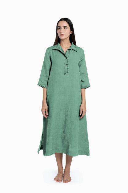 Linen Petunia Shirt Dress