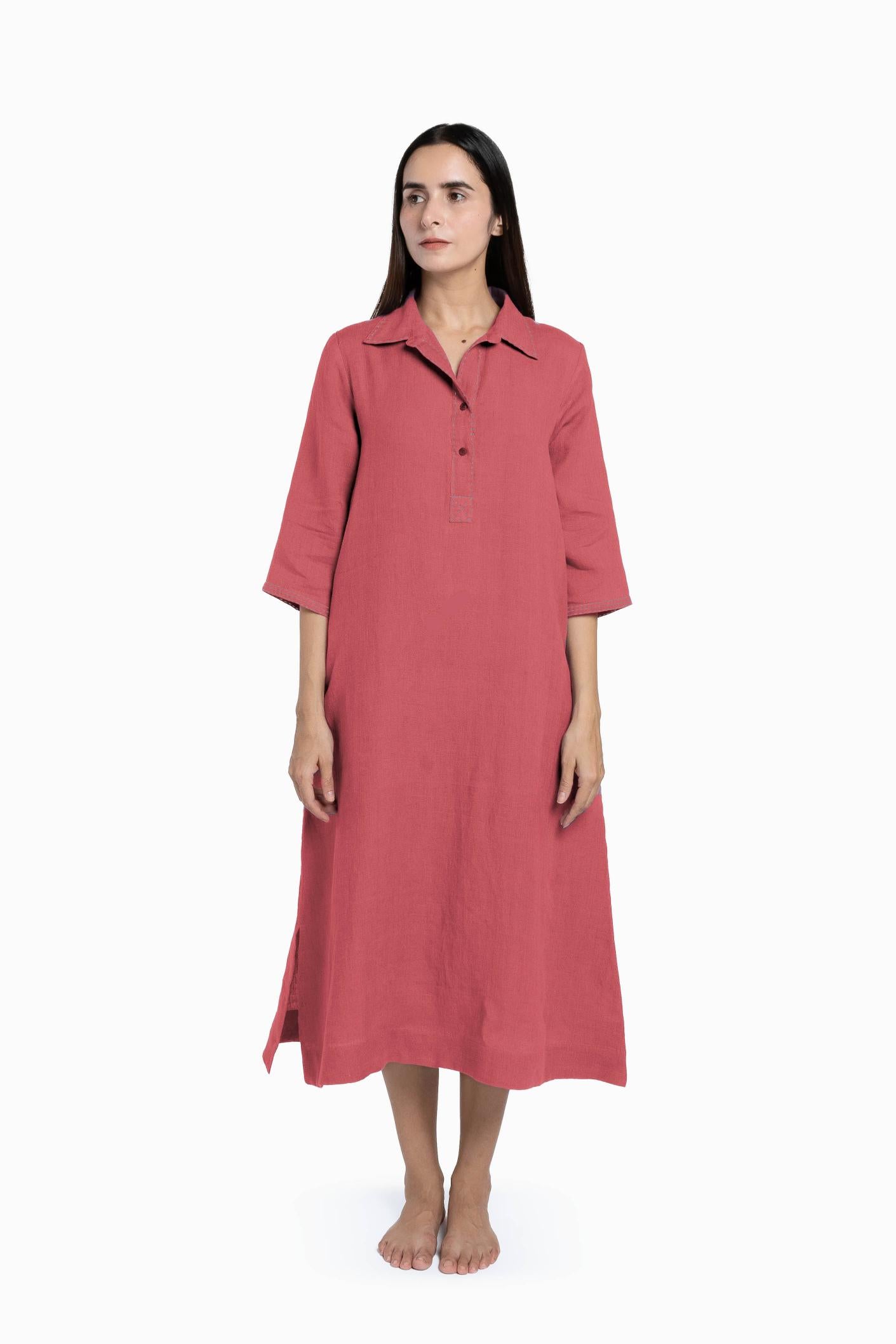 Linen Petunia Shirt Dress