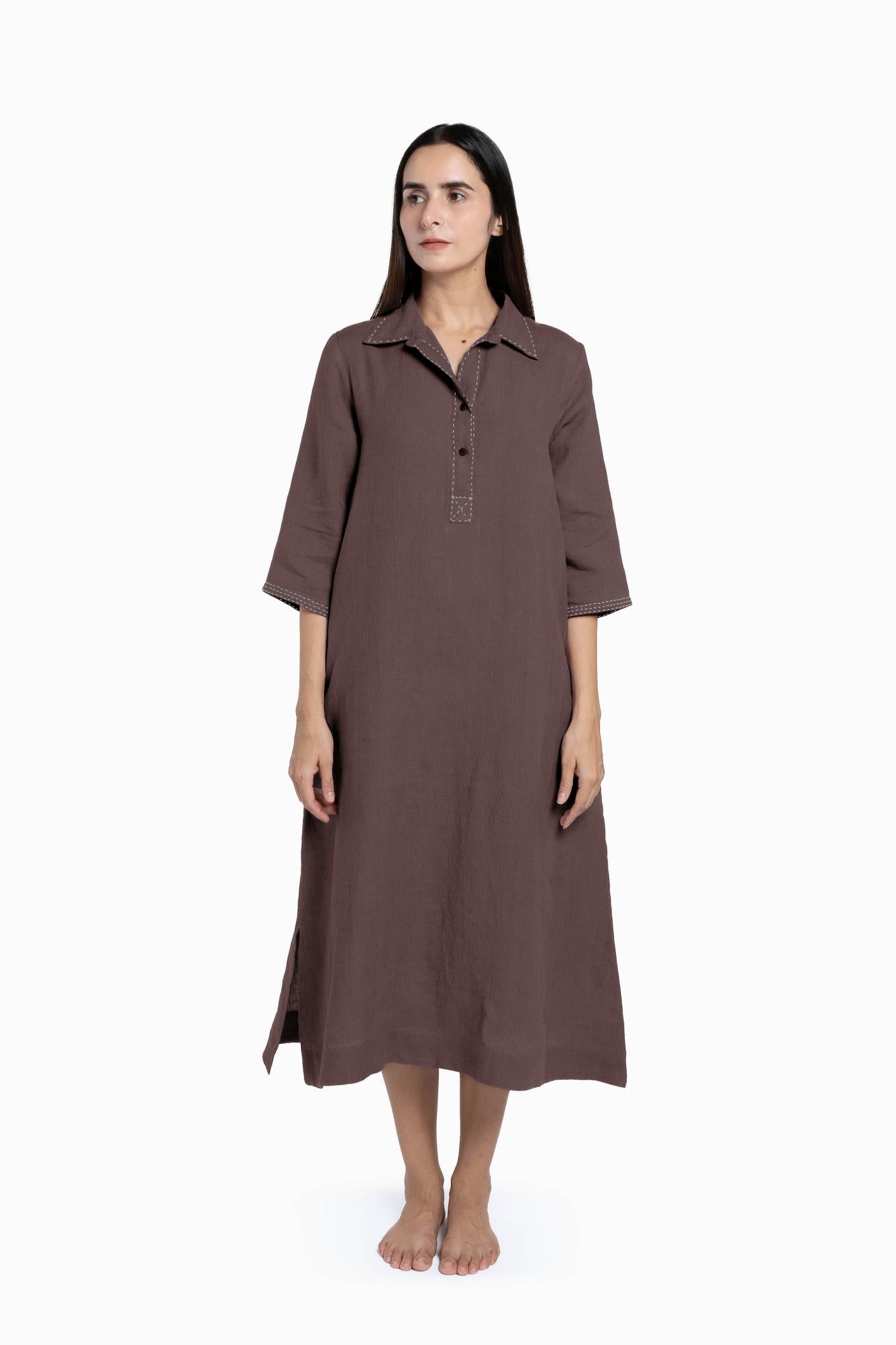 Linen Petunia Shirt Dress