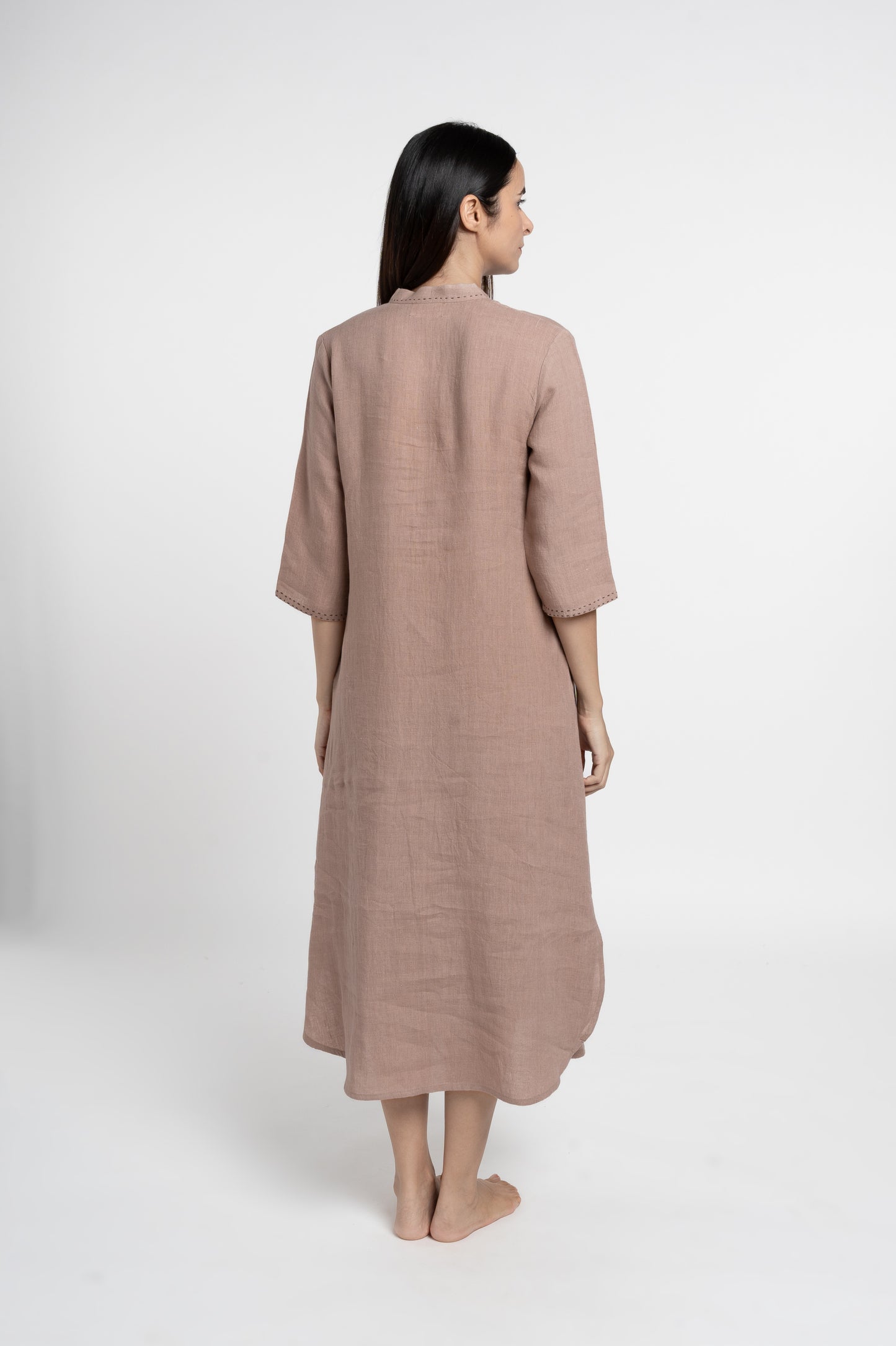 Linen Drizzle Shirt Dress