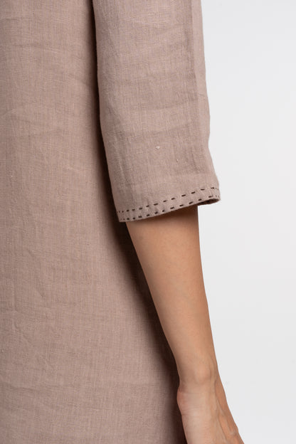 Linen Drizzle Shirt Dress