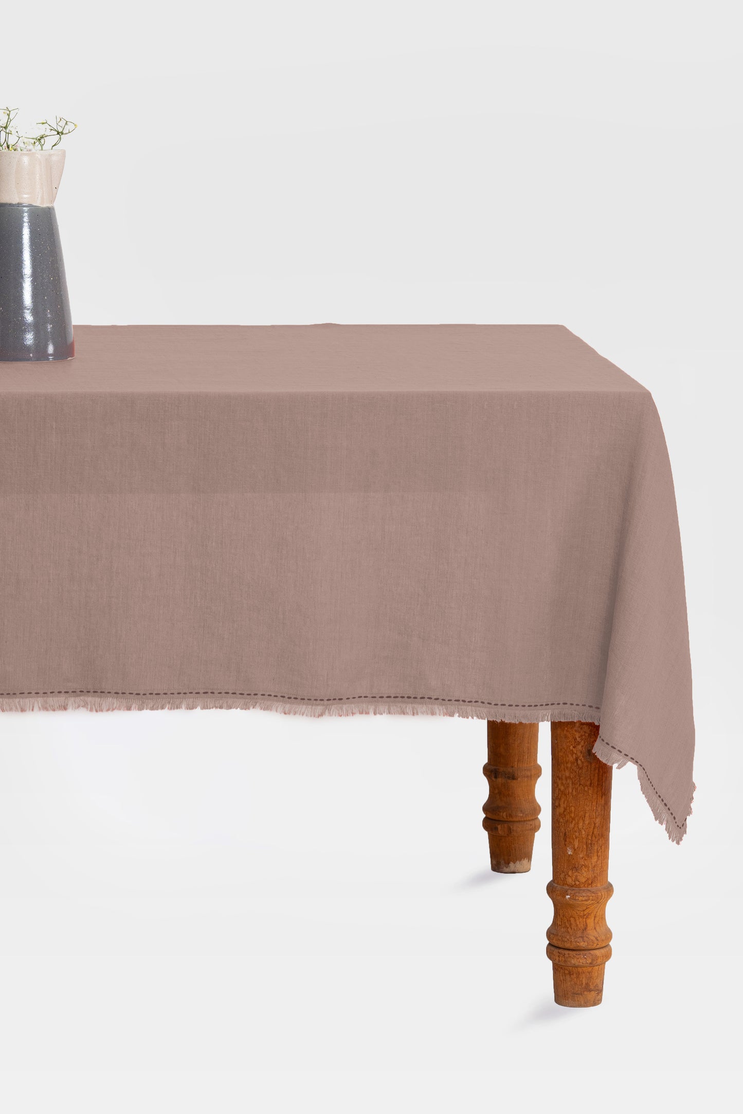 Linen Fringe Me Kantha Tablecloth