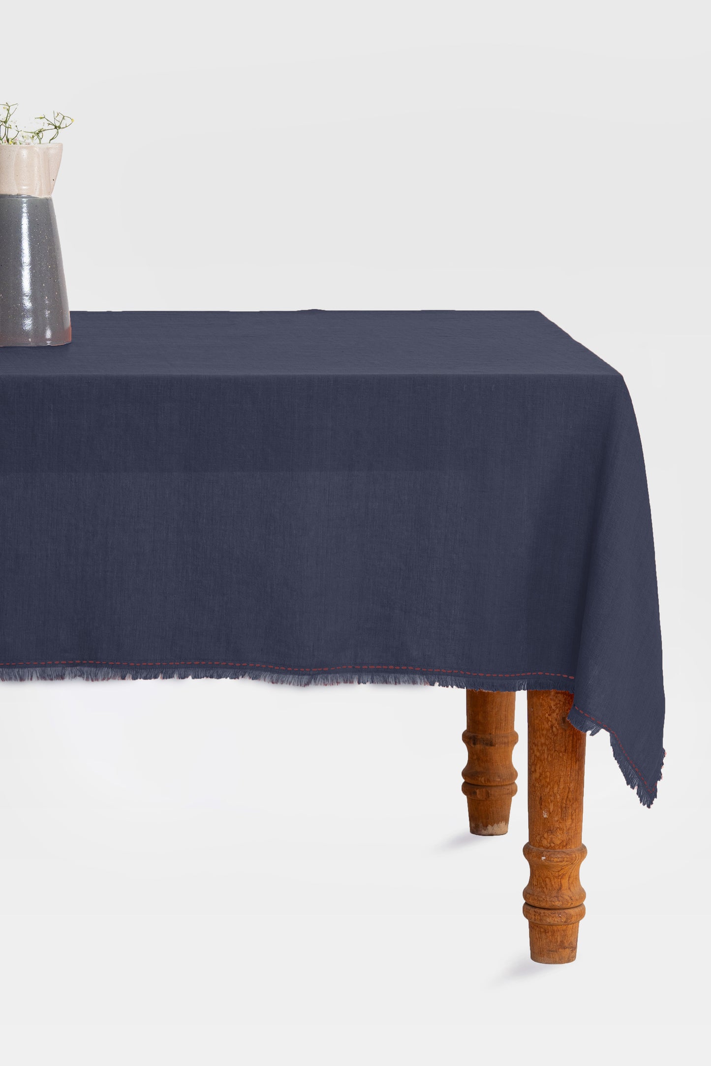 Linen Fringe Me Kantha Tablecloth