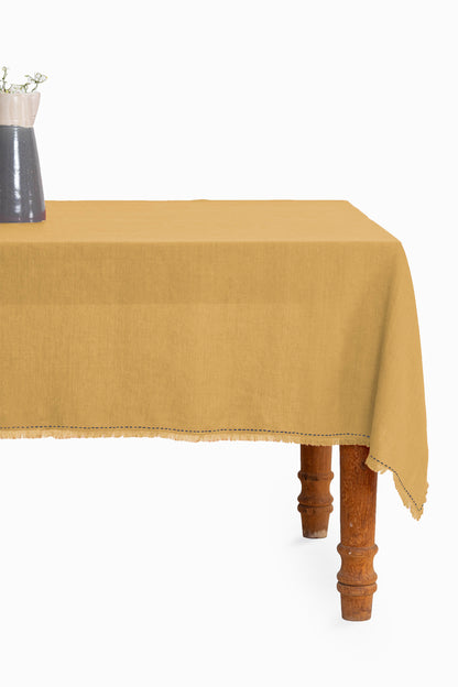 Linen Fringe Me Kantha Tablecloth