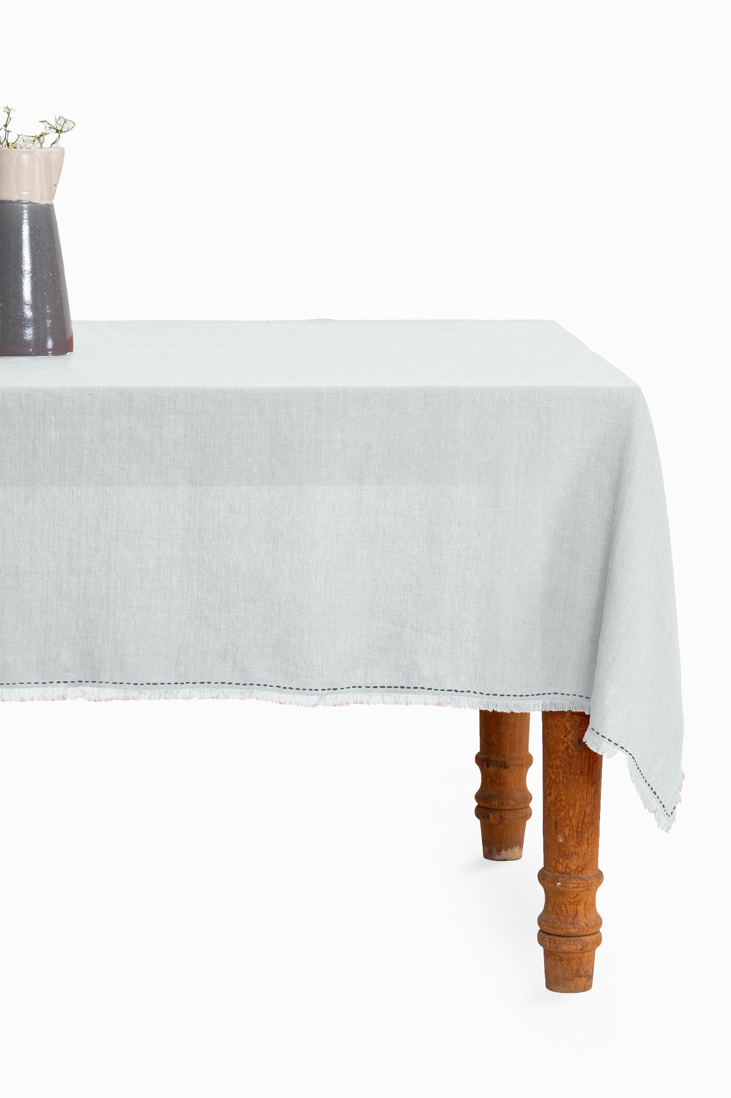 Linen Fringe Me Kantha Tablecloth