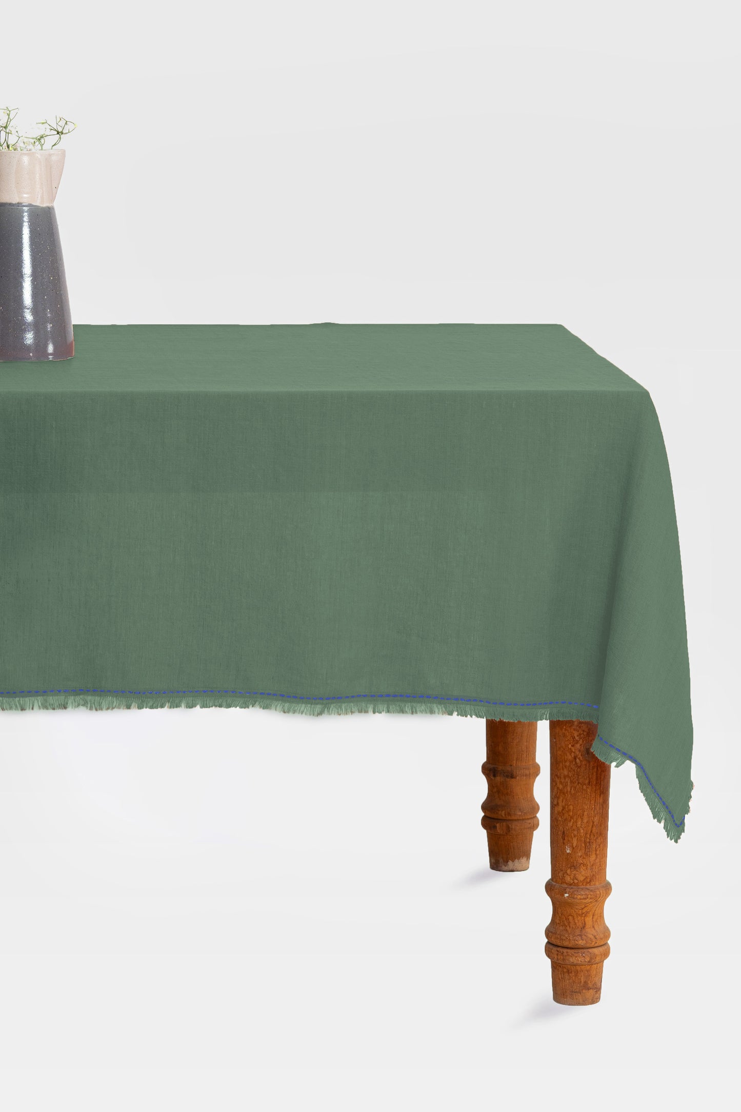 Linen Fringe Me Kantha Tablecloth