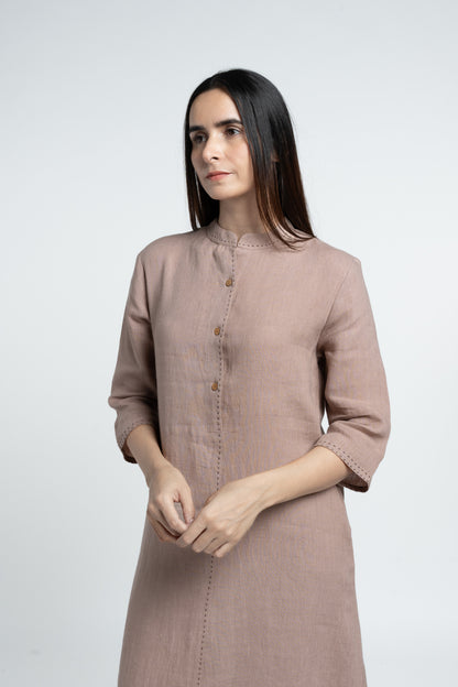 Linen Drizzle Shirt Dress