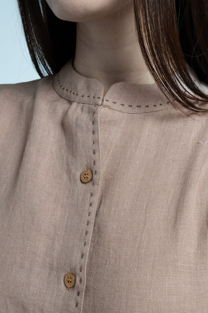 Linen Drizzle Shirt Dress