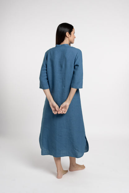 Linen Drizzle Shirt Dress