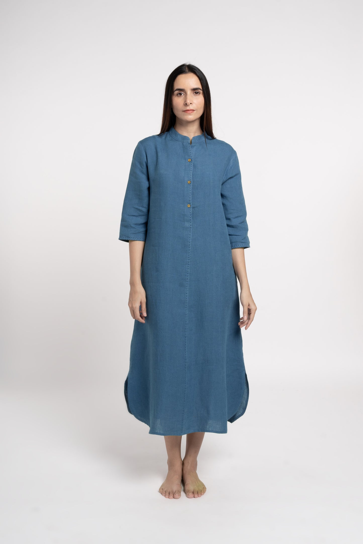 Linen Drizzle Shirt Dress