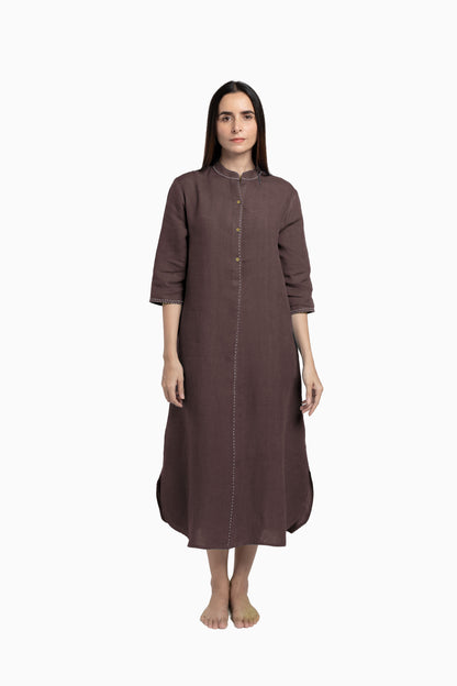 Linen Drizzle Shirt Dress