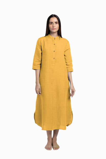 Linen Drizzle Shirt Dress