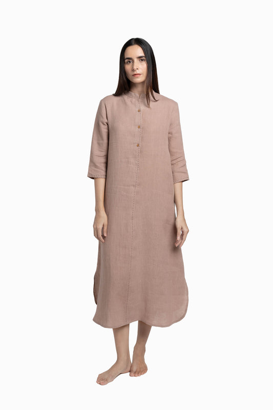 Linen Drizzle Shirt Dress