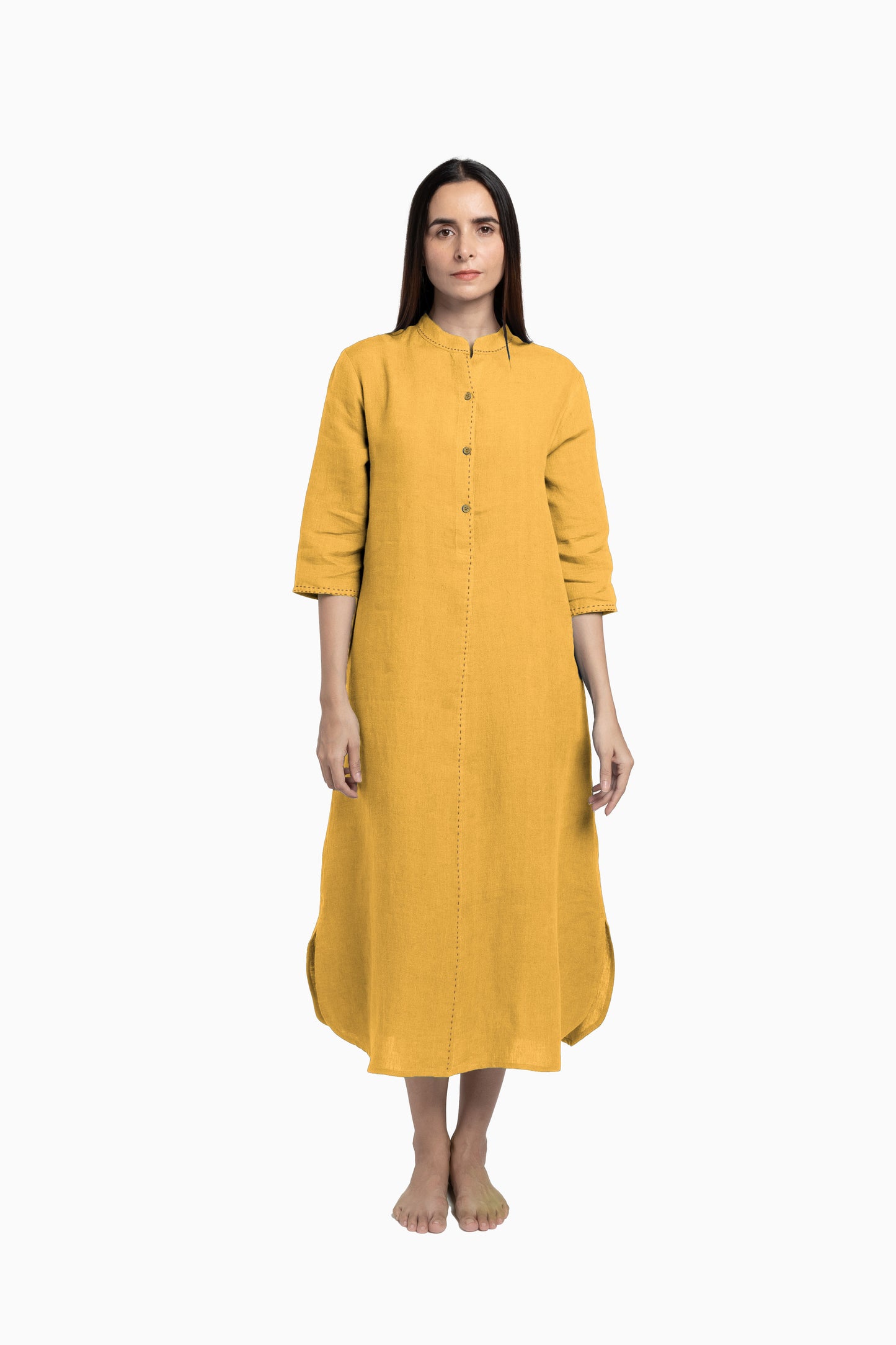 Linen Drizzle Shirt Dress