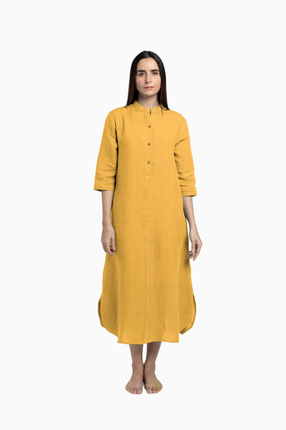 Linen Drizzle Shirt Dress