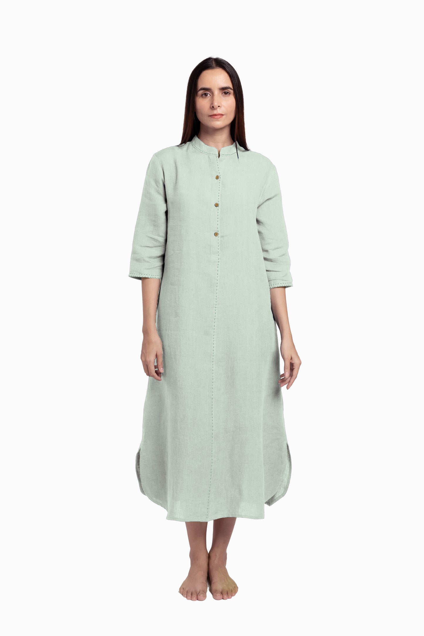 Linen Drizzle Shirt Dress