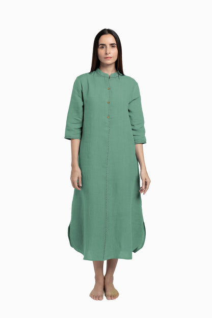 Linen Drizzle Shirt Dress