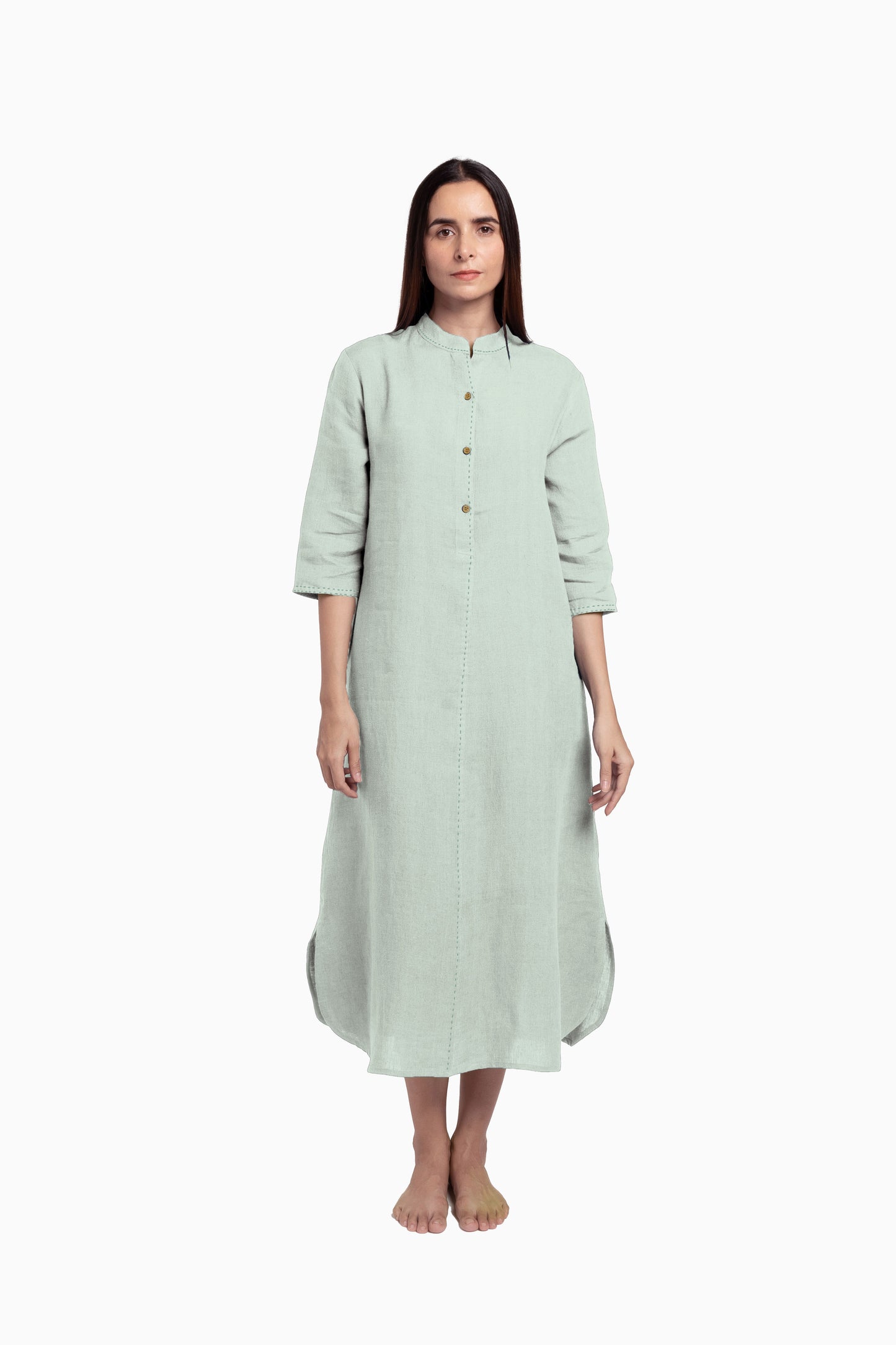 Linen Drizzle Shirt Dress