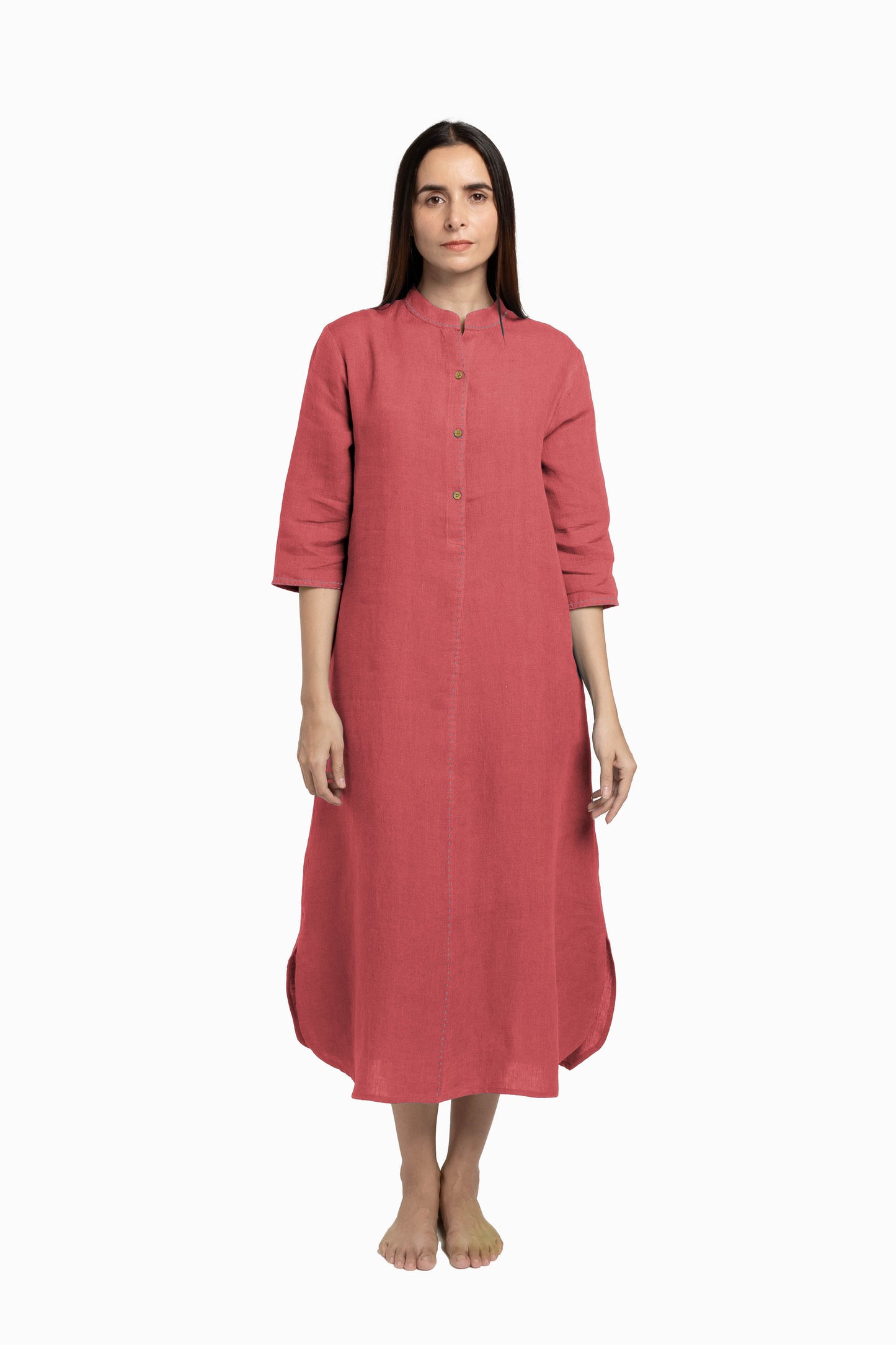 Linen Drizzle Shirt Dress