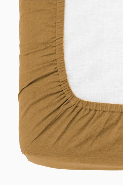 Linen Slumber Solid Fitted Sheet-Dusty Gold