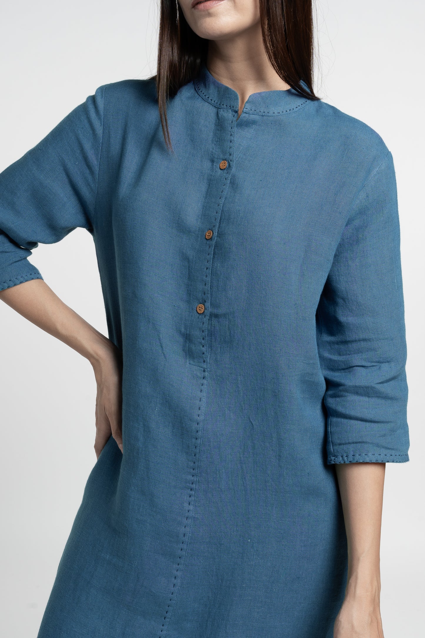 Linen Drizzle Shirt Dress