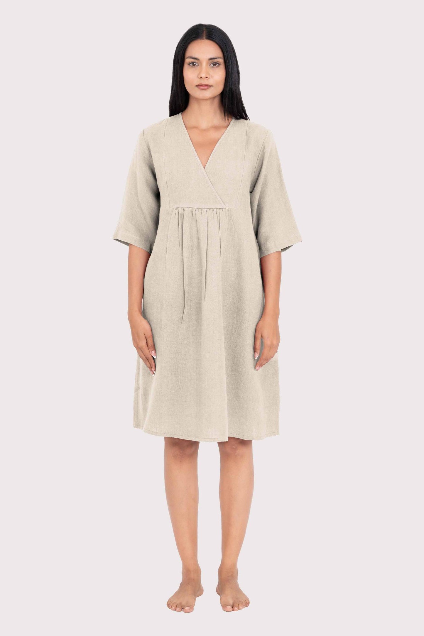 Linen Citrus Midi Dress