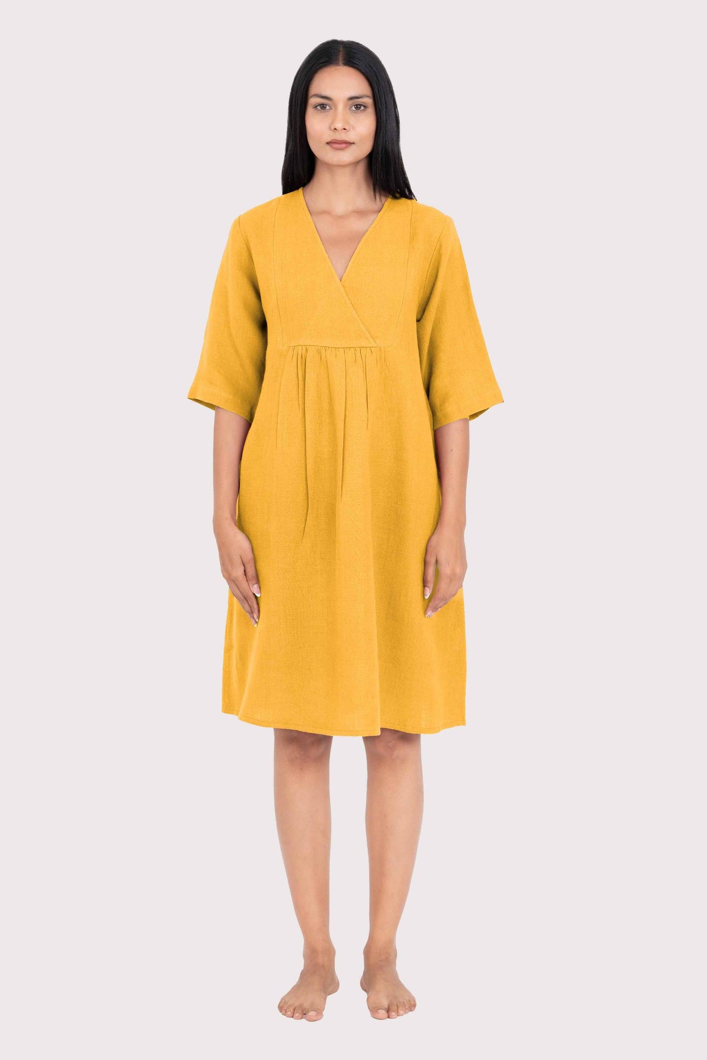 Linen Citrus Midi Dress