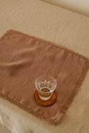 Linen Fringe Me Kantha Placemat Set