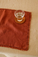 Linen Fringe Me Kantha Placemat Set
