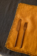 Linen Fringe Me Kantha Placemat Set