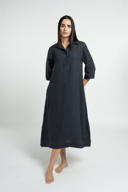 Linen Petunia Shirt Dress