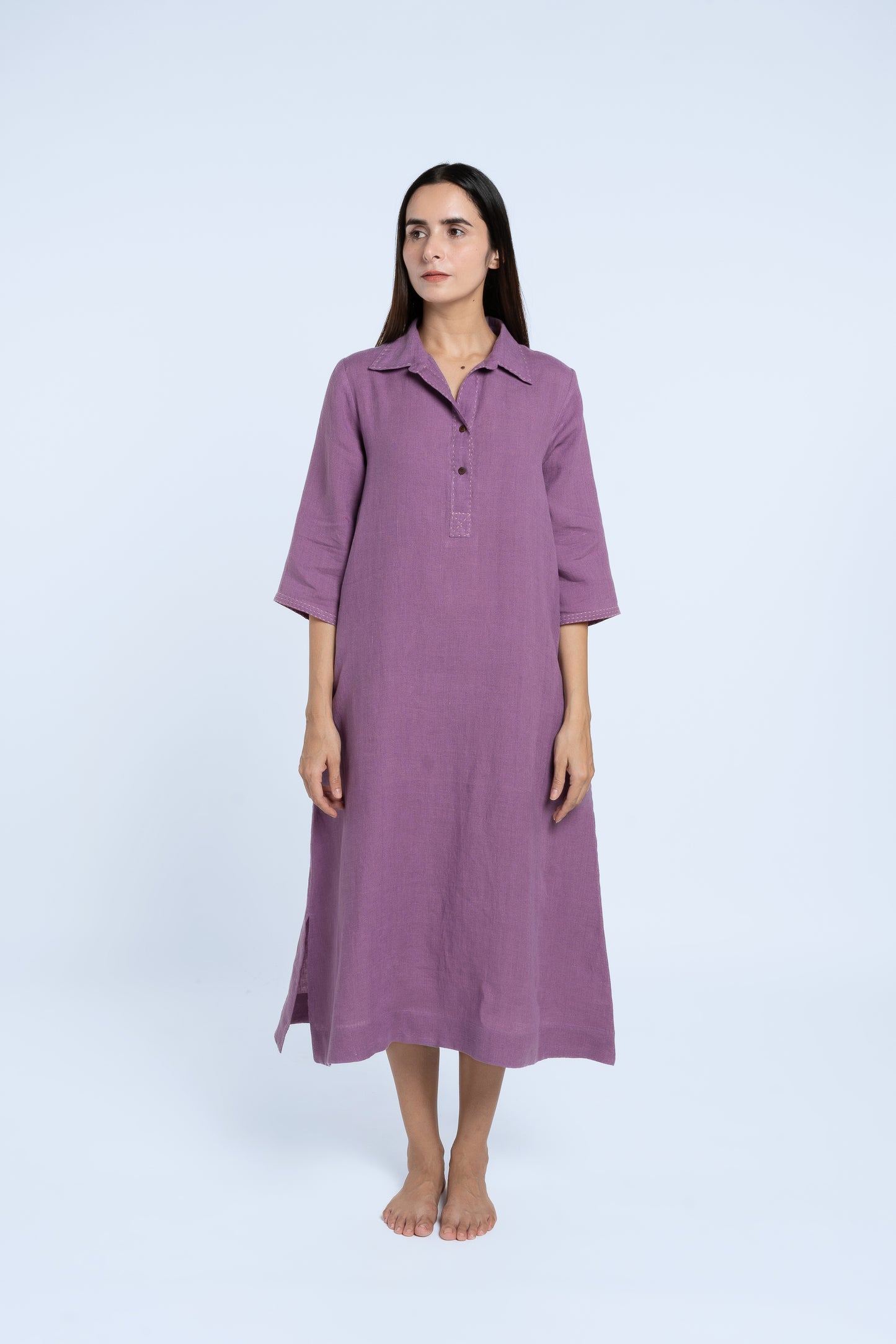 Linen Petunia Shirt Dress