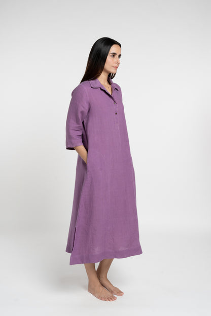 Linen Petunia Shirt Dress