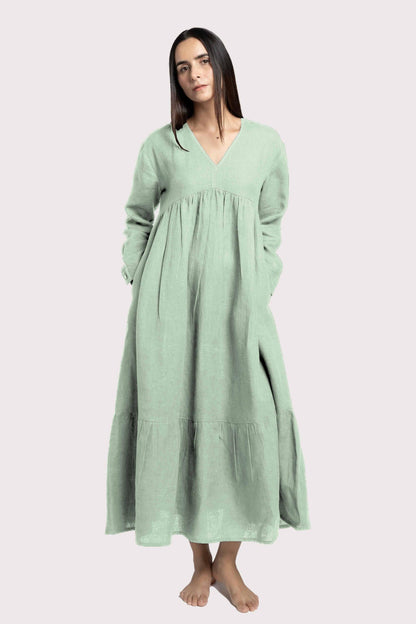 Linen Harbor Maxi Dress