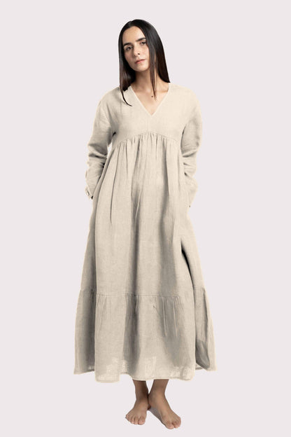 Linen Harbor Maxi Dress