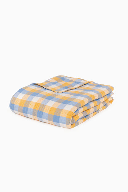 Linen Lane Hand Quilted Quilt-Yellow