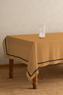 Linen Blue Lace Tablecloth