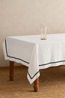 Linen Blue Lace Tablecloth