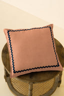 Linen Blue Lace Cushion Cover