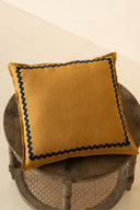 Linen Blue Lace Cushion Cover