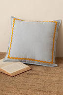 Linen Yellow Lace Cushion Cover
