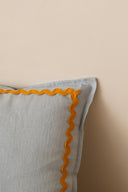 Linen Yellow Lace Cushion Cover