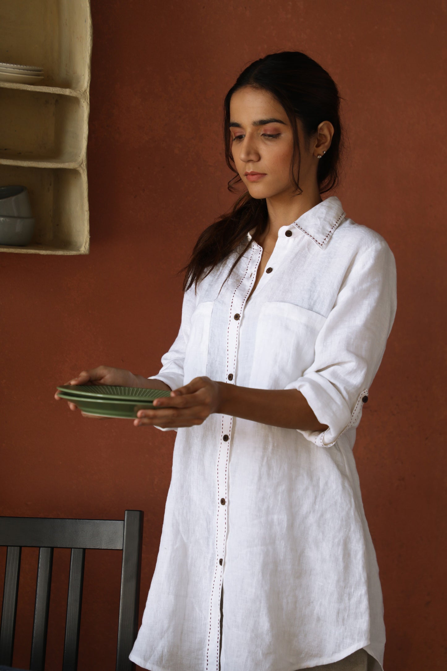 Linen Cedar Long Shirt