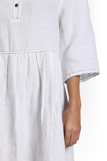 Linen Pinnacle Midi Dress