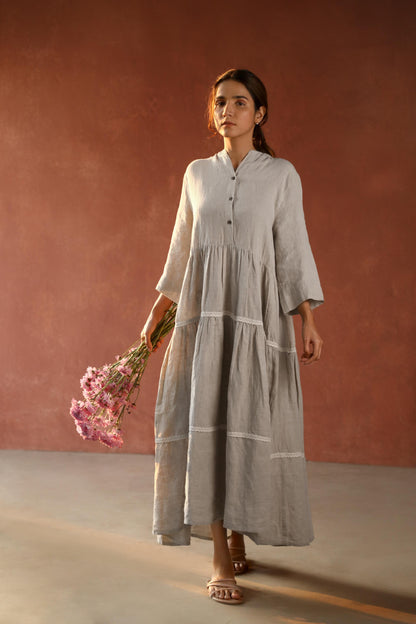 Linen Eve Maxi Dress-Oatmeal