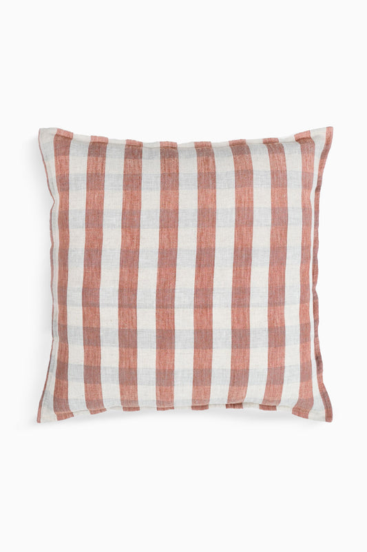 Linen Clara Cushion Cover-Red