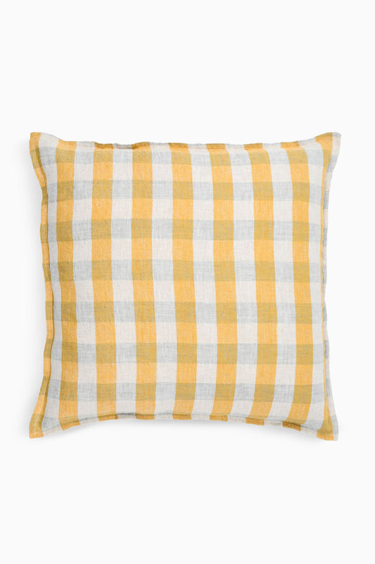 Linen Clara Cushion Cover-Yellow